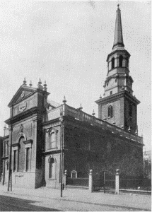 Plate XCI.—Christ Church, North Second Street near Market Street. Erected in 1727-44; Old Swedes' Church, Swanson and Christian Streets. Erected in 1698-1700.