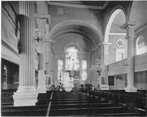 Plate XCIII.—Interior and Chancel, Christ Church; Interior and Lectern, St. Peter's Church.