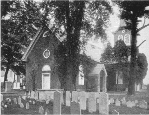 Plate XCV.—Mennonite Meeting House, Germantown. Erected in 1770; Holy Trinity Church, South Twenty-first and Walnut Streets.