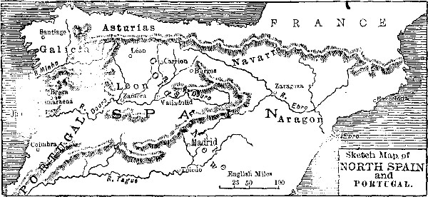 Sketch Map of NORTH SPAIN and PORTUGAL.