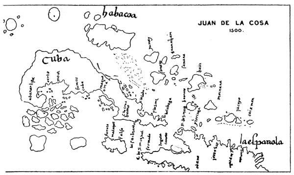 THE MAP OF COLUMBUS' PILOT, JUAN DE LA COSA. 