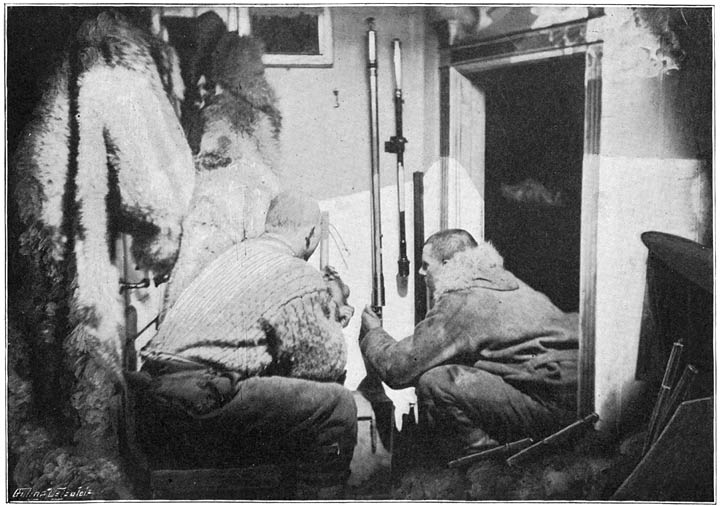 Scott-Hansen and Johansen inspecting the barometers