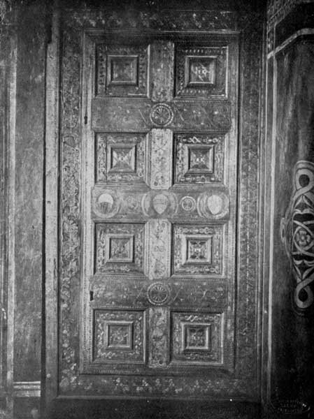 Plate 4.—Door of the Sala del Papa, Palazzo Comunale, Siena.  