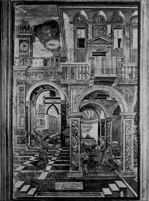 Plate 34.—Panel from door in Choir of S. Pietro in Casinense, Perugia. 