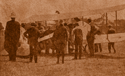 Photograph: Crowd around Biplane.