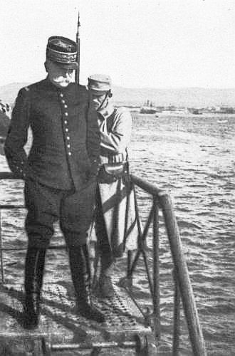 General Sarrail, commanding the Allied armies in Greece, making his first landing in Salonika.