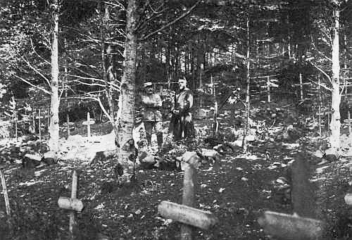 War in the forest. A cemetery for soldiers killed in the Vosges.