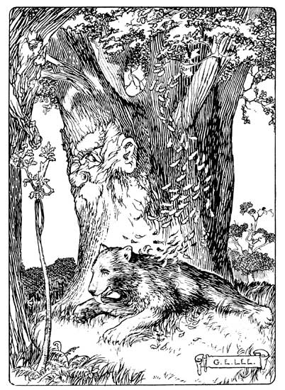 'YOU REALLY OUGHT NOT TO BE SO WASTEFUL WITH YOUR LEAVES, OLD FRIEND,' SAID THE BEAR, LICKING HIS PAWS.