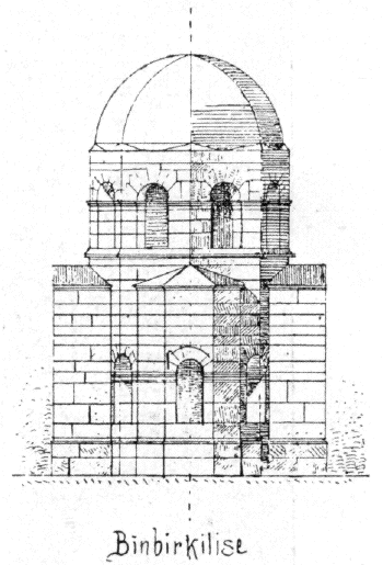 Bild 32. Centralbau von Binbirkilise nach Darstellung Durms.