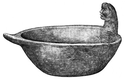 Fig. 390.--Bowl with bat's head: Pecan Point, Arkansas.--1/3.