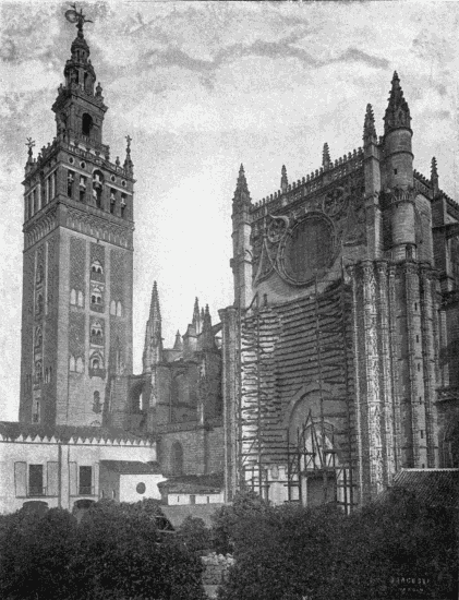 CATHEDRAL OF SEVILLE The Giralda, from the Orange Tree Court