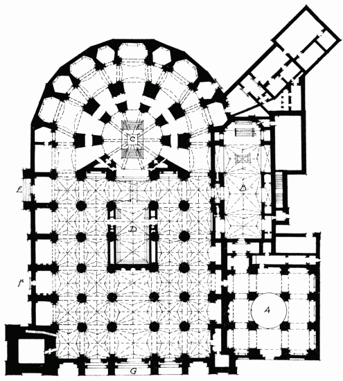 KEY OF PLAN OF GRANADA CATHEDRAL