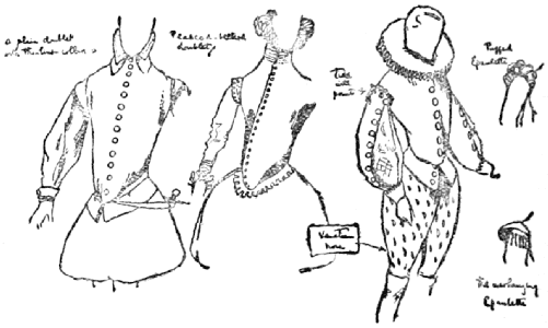 Three types of doublet; two types of epaulette