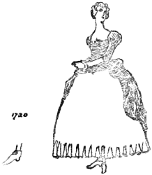 1720: A woman of the time of George I.; a shoe