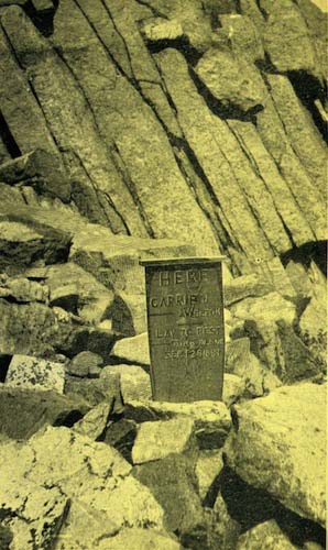 Illustration: SHE LAY TO REST, ON HER BOULDER BED.