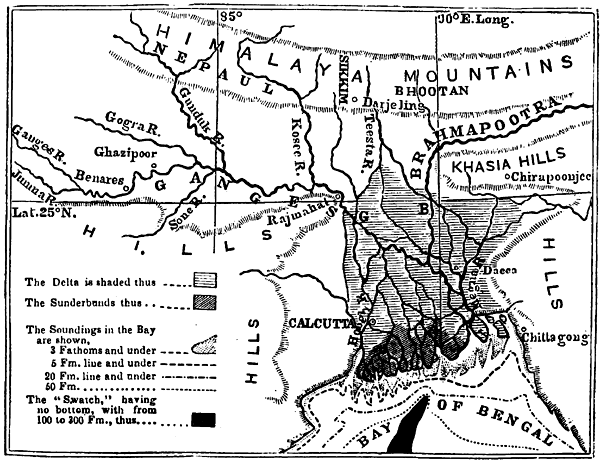 Map of the Delta of the Ganges.