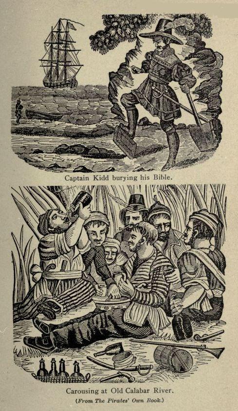 Captain Kidd burying his Bible.