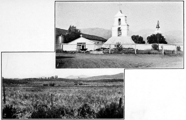 1. Pala Mission. 2. Hillside Orchard in California.