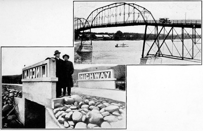 1. Crossing Mississippi at Clinton, Iowa. 2. Bridge near Reno.