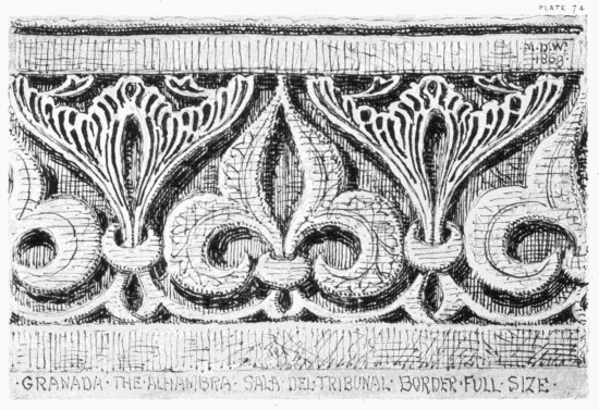 PLATE 74 MDW 1869 GRANADA THE ALHAMBRA SALA DEL TRIBUNAL BORDER FULL SIZE