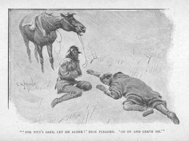 "'FOR PITY'S SAKE, LET ME ALONE!' DICK PLEADED.  'GO ON AND LEAVE ME.'"