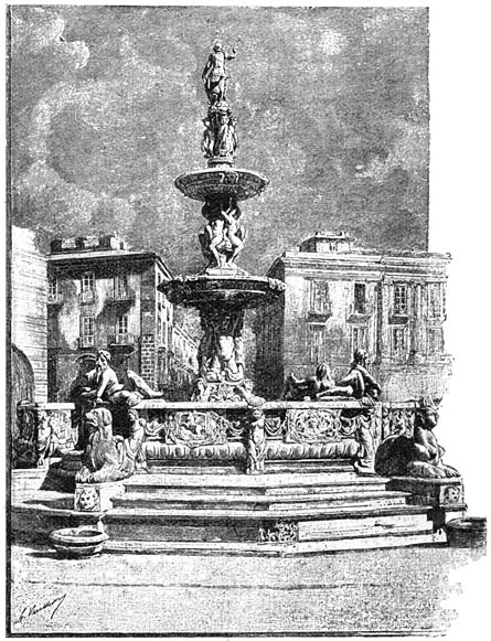 Fontein op het Domplein te Messina.