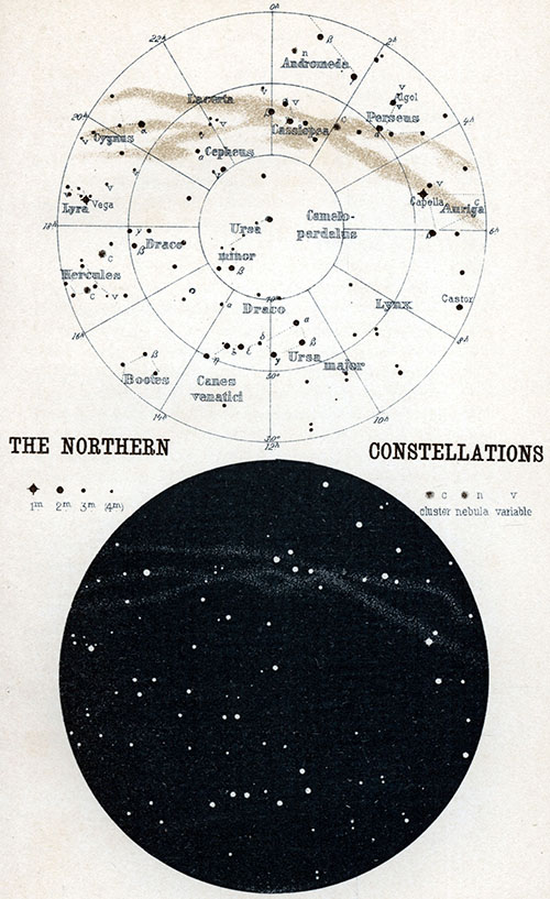 PLATE I. THE NORTHERN CONSTELLATIONS