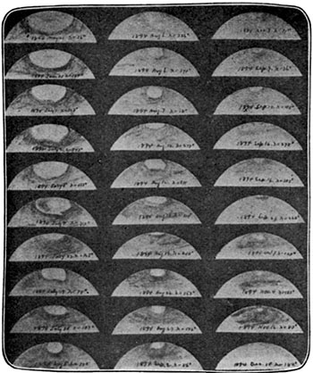 Fig. 97.—The south polar cap of Mars in 1894.—Barnard.