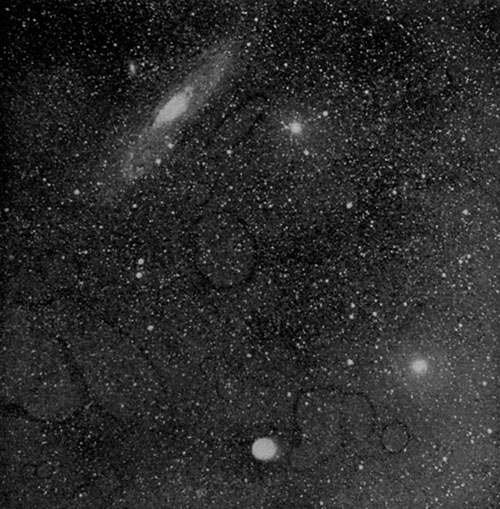 Fig. 138.—The Andromeda nebula and Holmes's comet. Photographed by Barnard.