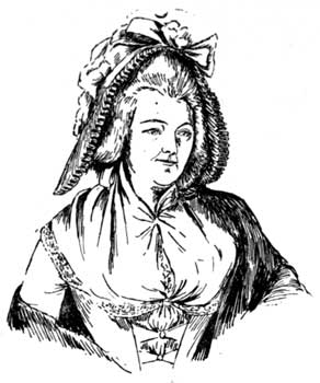 FASHIONABLE COIFFURE OF AN ELDERLY LADY IN THE 18TH CENTURY.