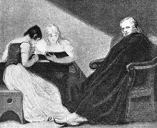 Milton Dictating to His Daughters—After an Engraving by W. C. Edwards from the Famous Painting by Romney