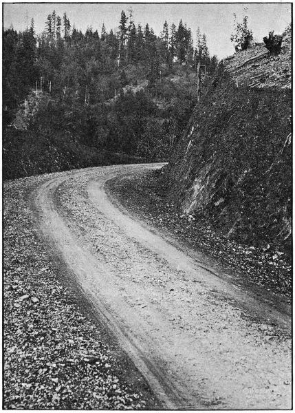 ON THE WOLF CREEK-GRAVE CREEK SECTION OF THE PACIFIC HIGHWAY IN JOSEPHINE COUNTY. GRADED IN 1918