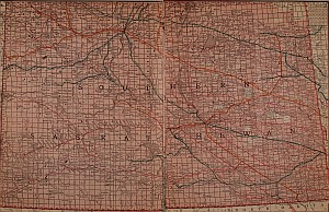 SOUTHERN SASKATCHEWAN Surveyed lands shown in colour.