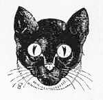 A reduction of the large black Cat's Head, drawn for the Posting Bill giving notice of the first Cat Show at the Crystal Palace, July 16, 1871.