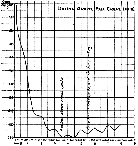 Drying Graph. Pale Crepe (Thin)