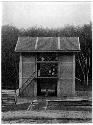 Double 'Devon' Smoke-House of Brick, with Roof of Chinese Tiles, showing Loading Platforms with Racks Withdrawn from Smoking Chambers