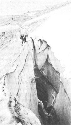 A CREVASSE IN TETON GLACIER  Crandall photo.