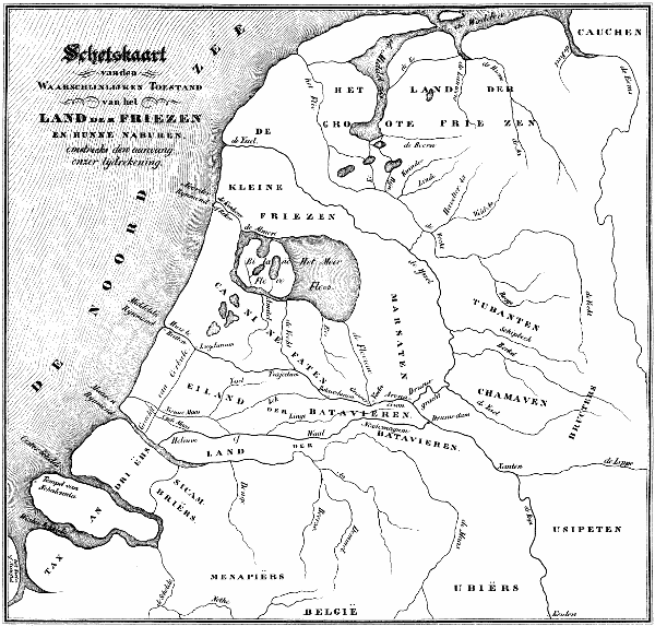 Schetsmap Friesland rond het jaar 0