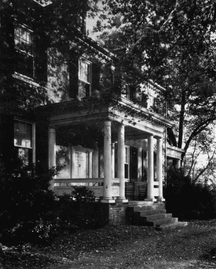 The Front Porch at Rockland, Home of the Rusts. Built in 1822 by General George Rust and still owned by his family.