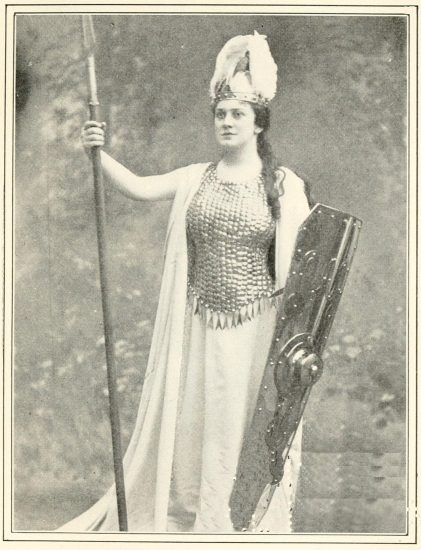 Copyright by Aimé Dupont, N. Y.  Nordica as Brünhilde in "Siegfried."