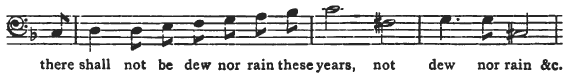 there shall not be dew nor rain these years, not dew nor rain &c.