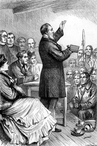 "The excitement was great when Lord Shaftesbury announced that the 'Man with the Book,' who wrote 'Crape on the Whip' would first address them."—See Page 259.