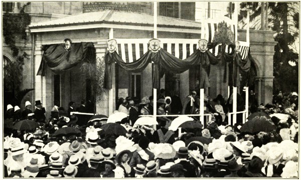 HIS EXCELLENCY UNVEILING THE DEDICATION TABLET