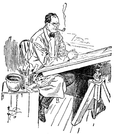 A man sitting at a desk