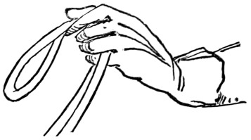 Fig. 26.—Snaffle-reins; both in the left hand.