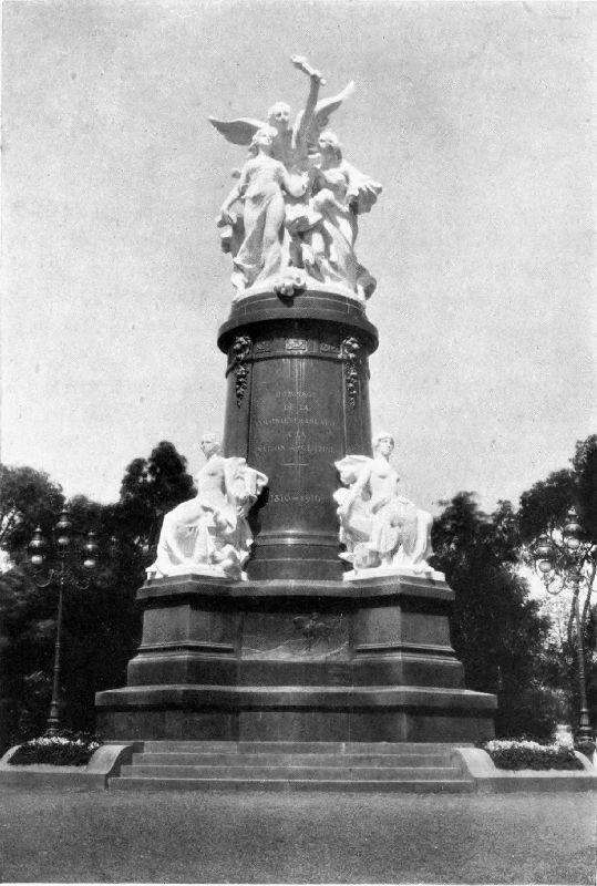 STATUE PRESENTED TO ARGENTINA BY THE FRENCH COMMUNITY       ON THE OCCASION OF THE CENTENARY OF INDEPENDENCE.