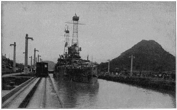 Battleship in Panama Canal