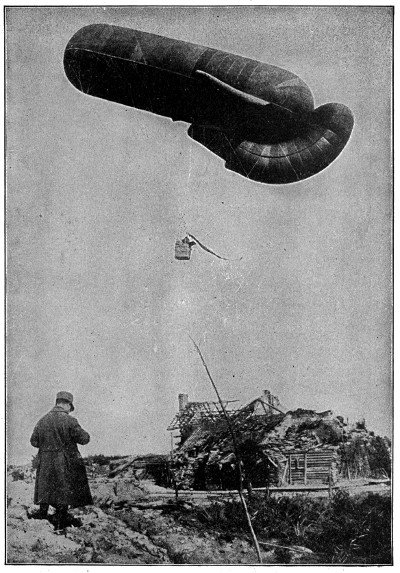 Belgian balloon over ruins