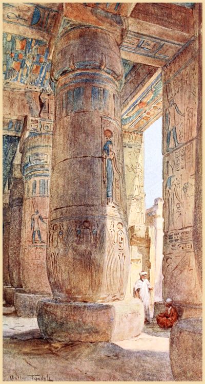 VUE INTÉRIEURE DU TEMPLE DE RHAMSÈS III, MEDINET-HABU