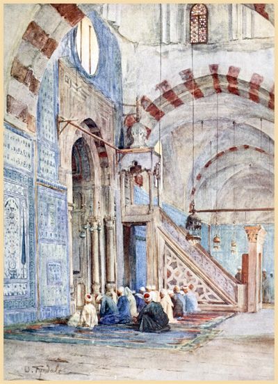 L'INTÉRIEUR DE LA MOSQUÉE BLEUE, AU CAIRE